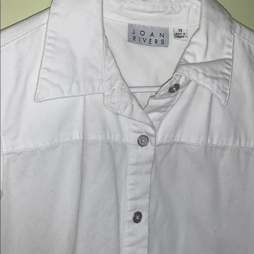 Joan Rivers White Button Up XS - Picture 2 of 3